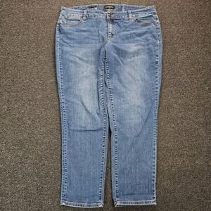 Talbots Flawless Five-Pocket Boyfriend Jeans Womens 16W Medium Wash Blue Denim